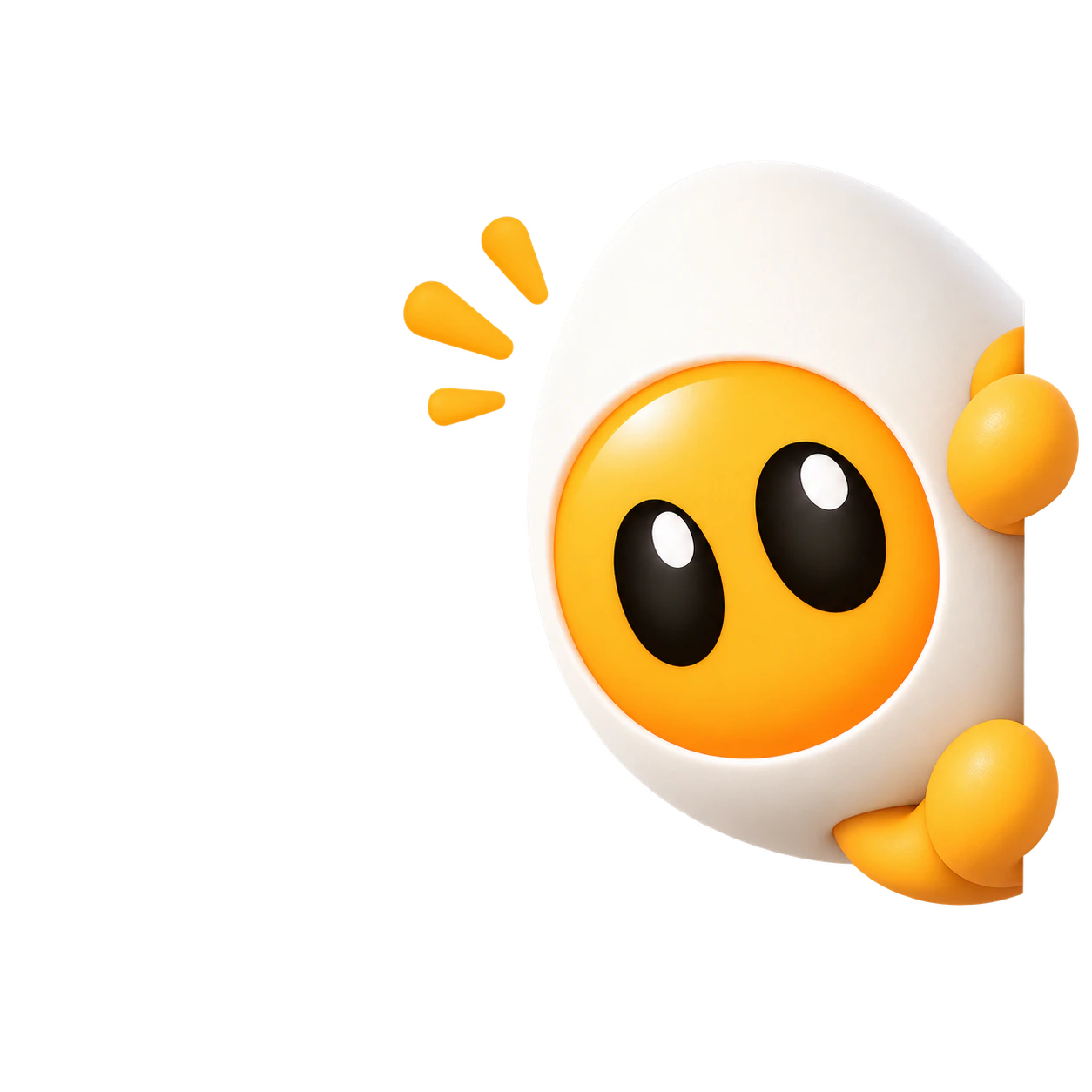 Yoke mascot peeking out from behind the panel